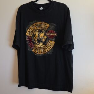 Harley-Davidson Black and Yellow Short Sleeve Tee